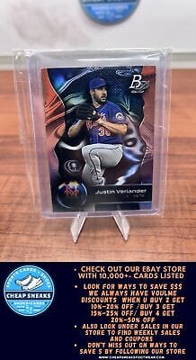 Cheap Sneaks Footwear/Sports Cards Baseball Card Justin Verlander 2023 Bowman Platinum #21 New York Mets