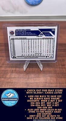 Cheap Sneaks Footwear/Sports Cards Baseball Card Justin Verlander 2023 Topps Chrome Prism Refractor #126 New York Mets