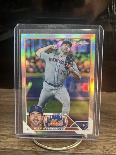 Cheap Sneaks Footwear/Sports Cards Baseball Card Justin Verlander 2023 Topps Chrome Silver Refractor Card #126 Mets Ast