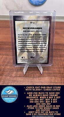 Cheap Sneaks Footwear/Sports Cards Baseball Card Justin Verlander 2023 Topps Favorite Sons #FS-17 New York Mets