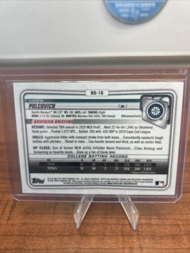 Cheap Sneaks Footwear/Sports Cards Baseball Card Kaden Polcovich 2020 Bowman Draft Chrome Orange Refractor /25 #BD-18