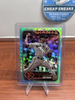 Cheap Sneaks Footwear/Sports Cards Baseball Card Keaton Winn (RC2024 Topps Chrome Aqua Logofractor Refractor #208 184/1