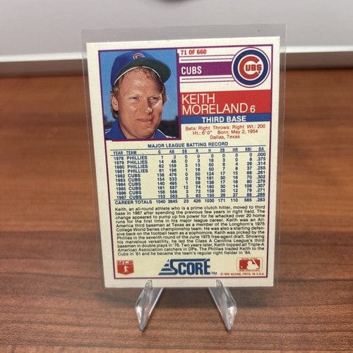 Cheap Sneaks Footwear/Sports Cards Baseball Card KEITH MORELAND 1988 SCORE #71 FREE SHIPPING