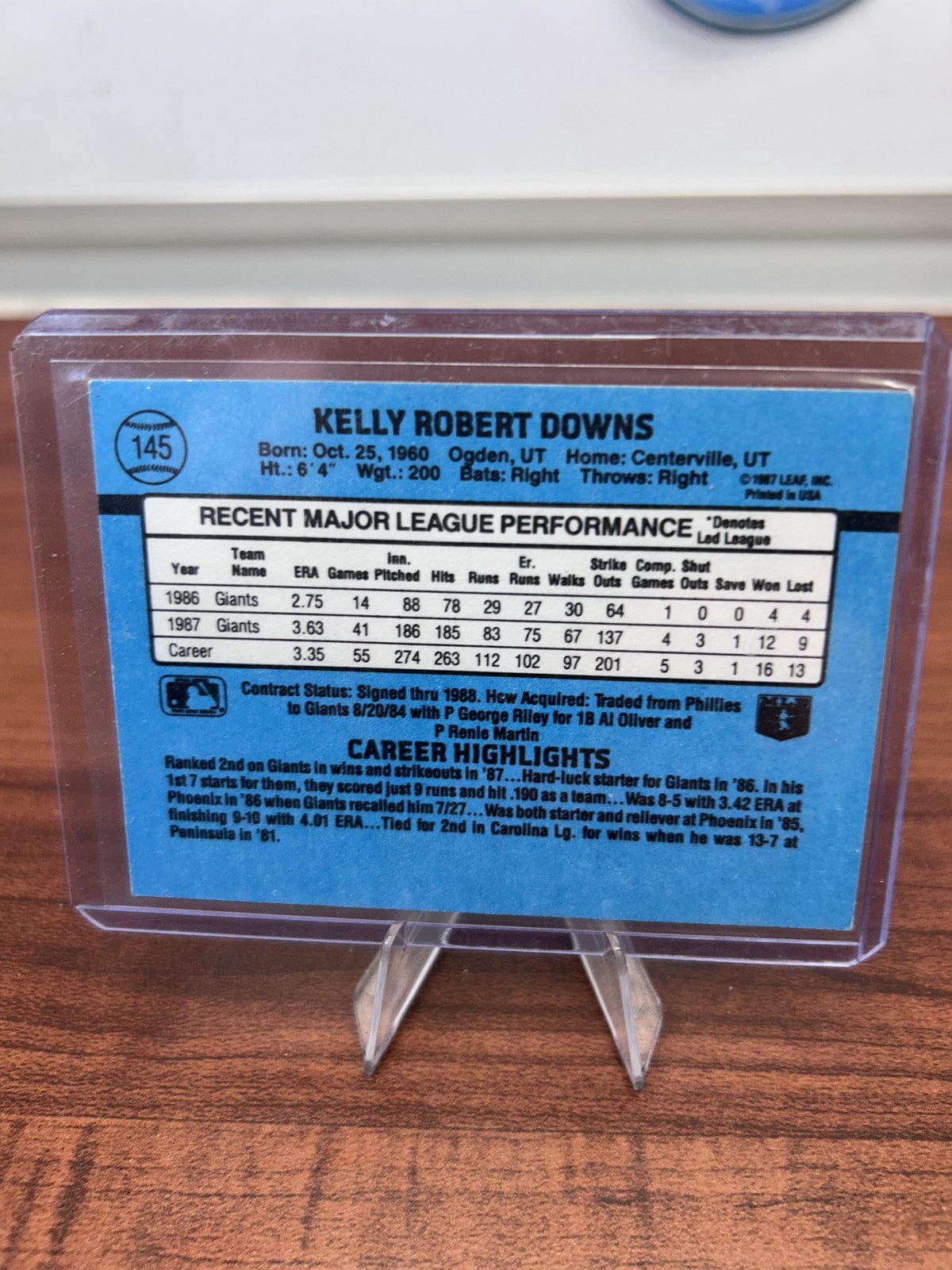 Cheap Sneaks Footwear/Sports Cards Baseball Card Kelly Downs 1988 Donruss #145 San Francisco Giants