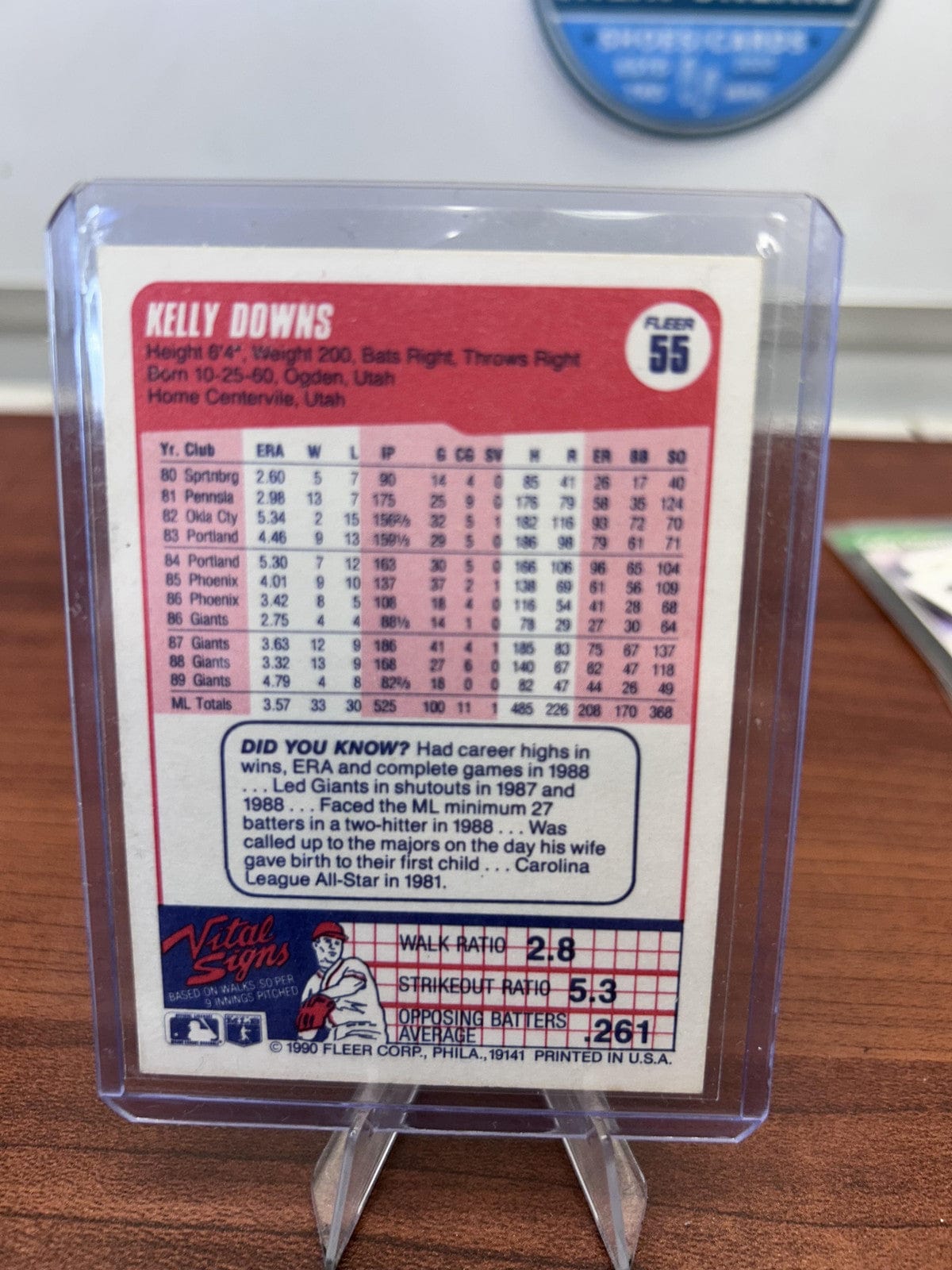Cheap Sneaks Footwear/Sports Cards Baseball Card Kelly Downs 1990 Fleer #55 San Francisco Giants
