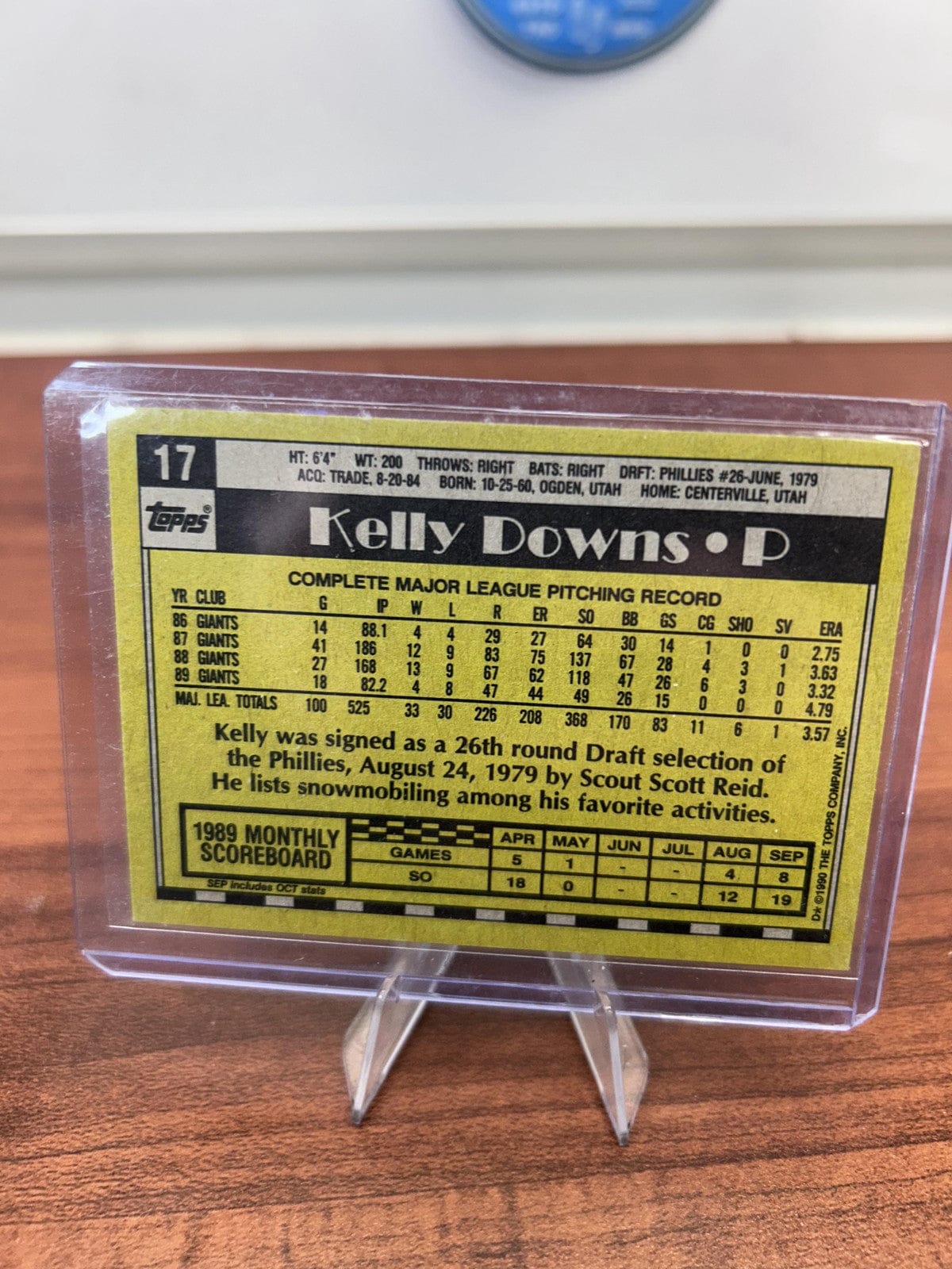 Cheap Sneaks Footwear/Sports Cards Baseball Card Kelly Downs 1990 Topps #17 San Francisco Giants