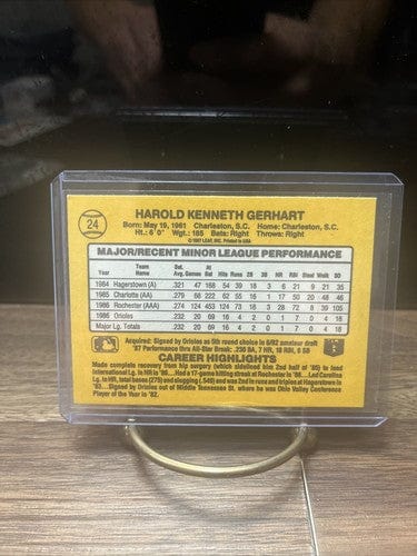 Cheap Sneaks Footwear/Sports Cards Baseball Card Ken Gerhart 1987 Donruss Rookies #24 Baltimore Orioles