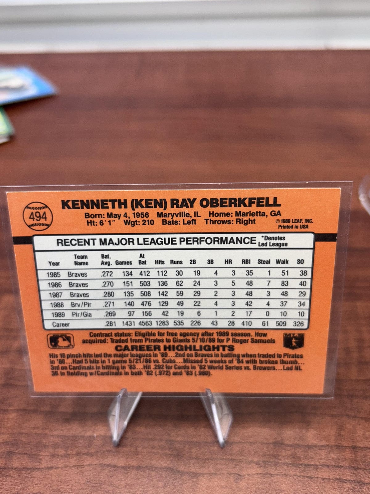 Cheap Sneaks Footwear/Sports Cards Baseball Card Ken Oberkfell 1990 Donruss #494c San Francisco Giants