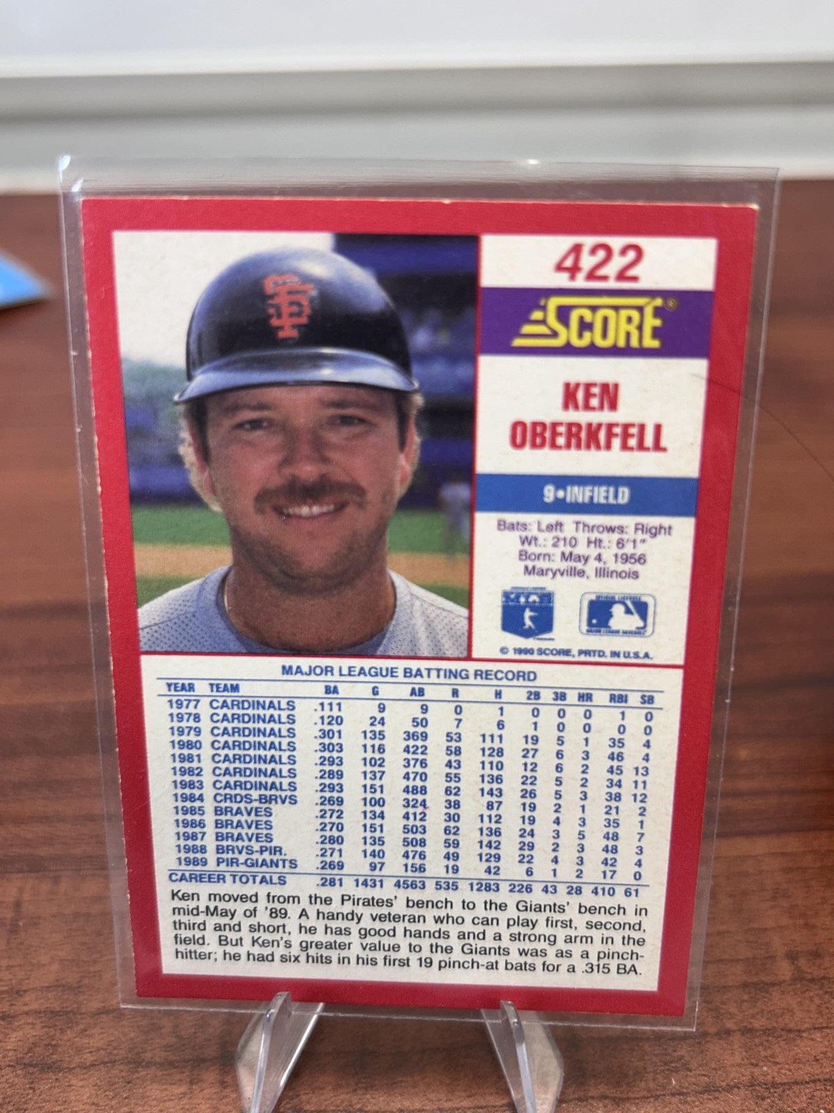 Cheap Sneaks Footwear/Sports Cards Baseball Card Ken Oberkfell 1990 Score #422 San Francisco Giants