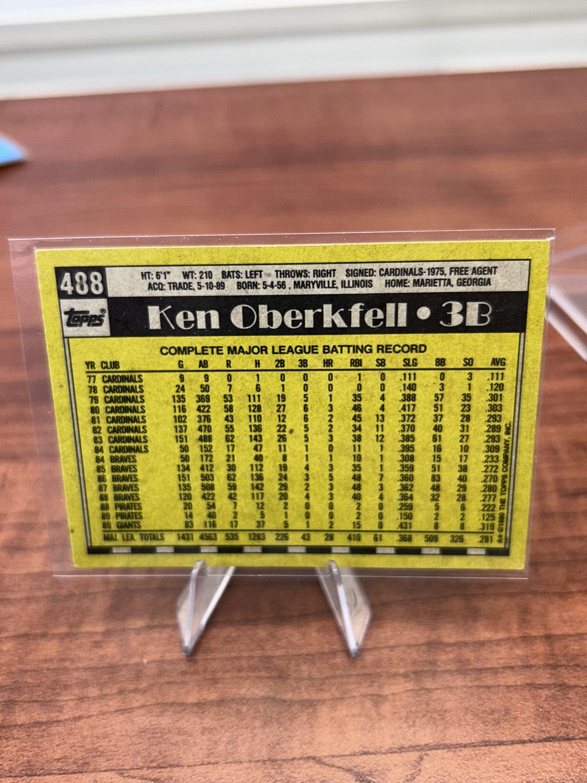 Cheap Sneaks Footwear/Sports Cards Baseball Card Ken Oberkfell 1990 Topps #488 San Francisco Giants