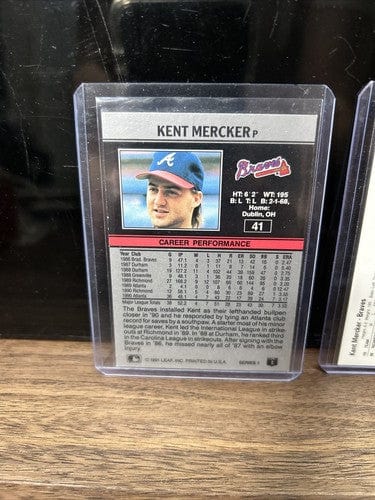 Cheap Sneaks Footwear/Sports Cards Baseball Card Kent Merker Atlanta Braves Rookie Lot (2) 1990 Upper Deck, 1991 Leaf