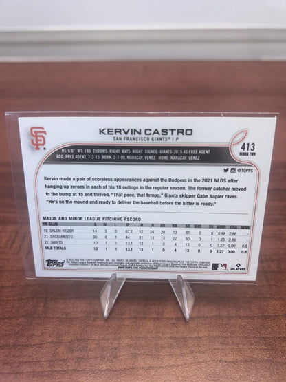 Cheap Sneaks Footwear/Sports Cards Baseball Card Kervin Castro RC 2022 Topps #413 San Francisco Giants