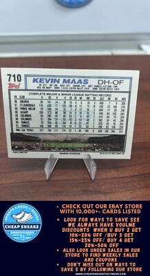 Cheap Sneaks Footwear/Sports Cards Baseball Card Kevin Maas 1992 Topps #710 New York Yankees