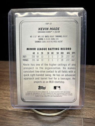 Cheap Sneaks Footwear/Sports Cards Baseball Card KEVIN MADE 2022 BOWMAN PLATINUM PROSPECT #TOP-57 CHICAGO CUBS