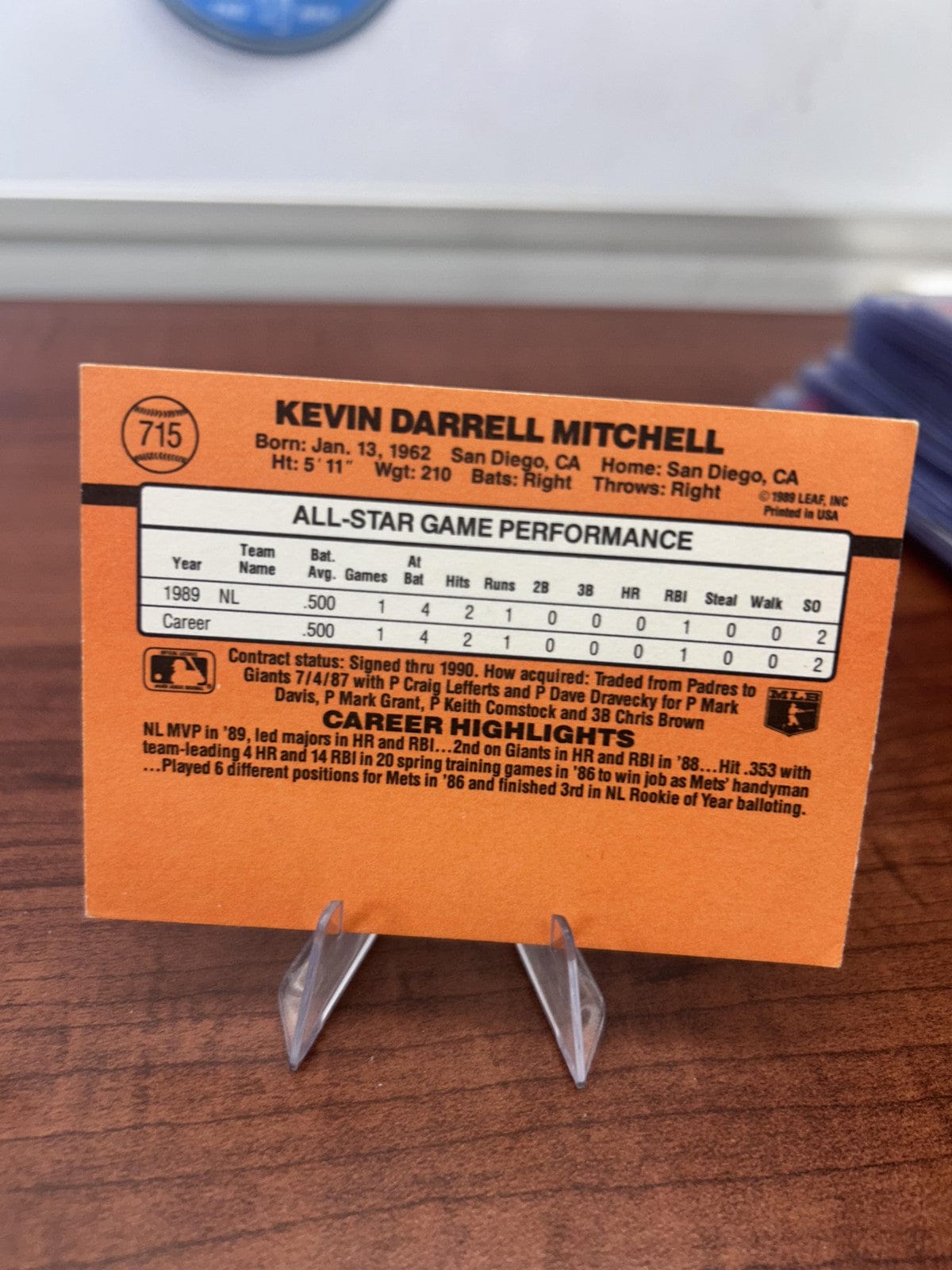 Cheap Sneaks Footwear/Sports Cards Baseball Card Kevin Mitchell 1990 Donruss #715 San Francisco Giants