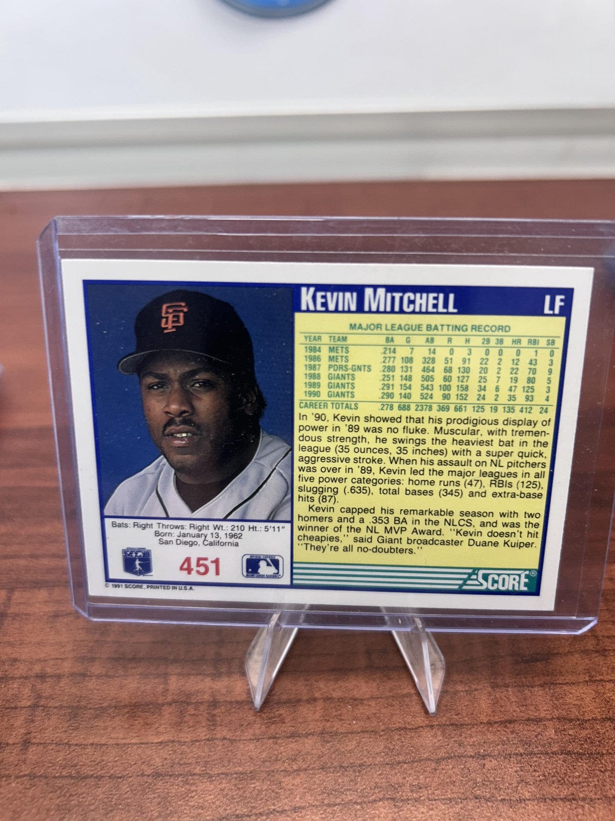 Cheap Sneaks Footwear/Sports Cards Baseball Card Kevin Mitchell 1991 Score #451 San Francisco Giants