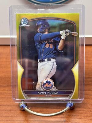 Cheap Sneaks Footwear/Sports Cards Baseball Card Kevin Parada 2023 Bowman Chrome Draft YELLOW REFRACTOR #BDC-32 New Yor