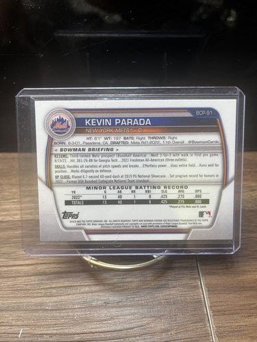 Cheap Sneaks Footwear/Sports Cards Baseball Card Kevin Parada 2023 Bowman Chrome Prospects #BCP-91  New York Mets