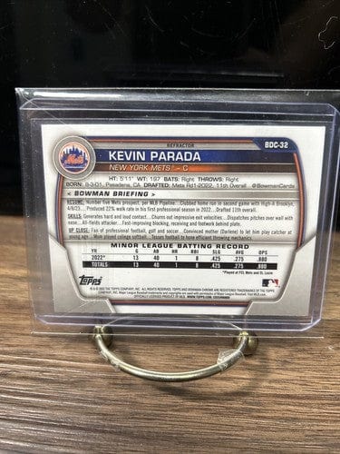 Cheap Sneaks Footwear/Sports Cards Baseball Card Kevin Parada 2023 Bowman Draft Chrome Refractor #BDC-32 New York Mets
