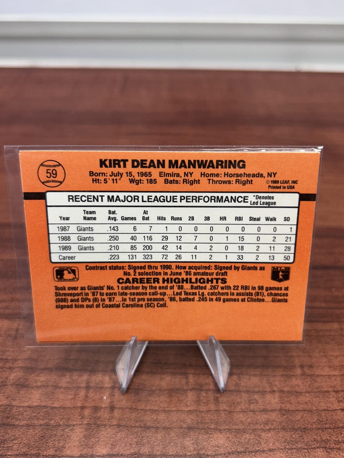 Cheap Sneaks Footwear/Sports Cards Baseball Card Kirt Manwaring 1990 Donruss #59 San Francisco Giants