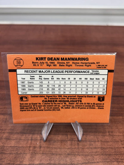 Cheap Sneaks Footwear/Sports Cards Baseball Card Kirt Manwaring 1990 Donruss #59 San Francisco Giants