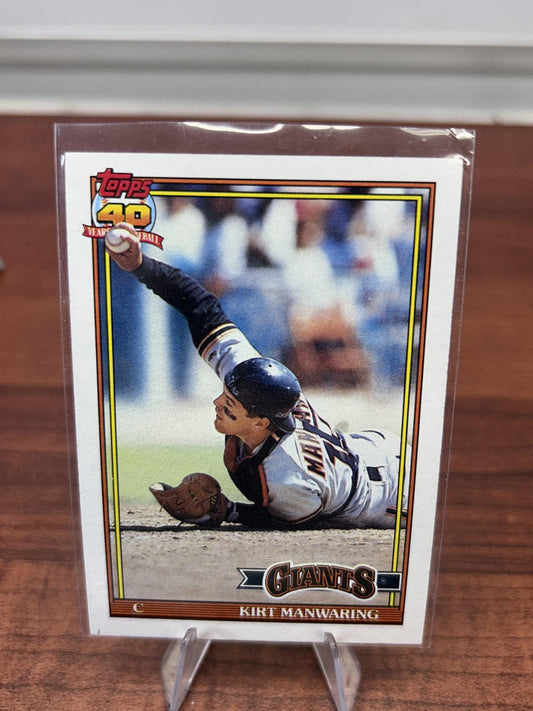 Cheap Sneaks Footwear/Sports Cards Baseball Card Kirt Manwaring 1991 Topps #472 San Francisco Giants