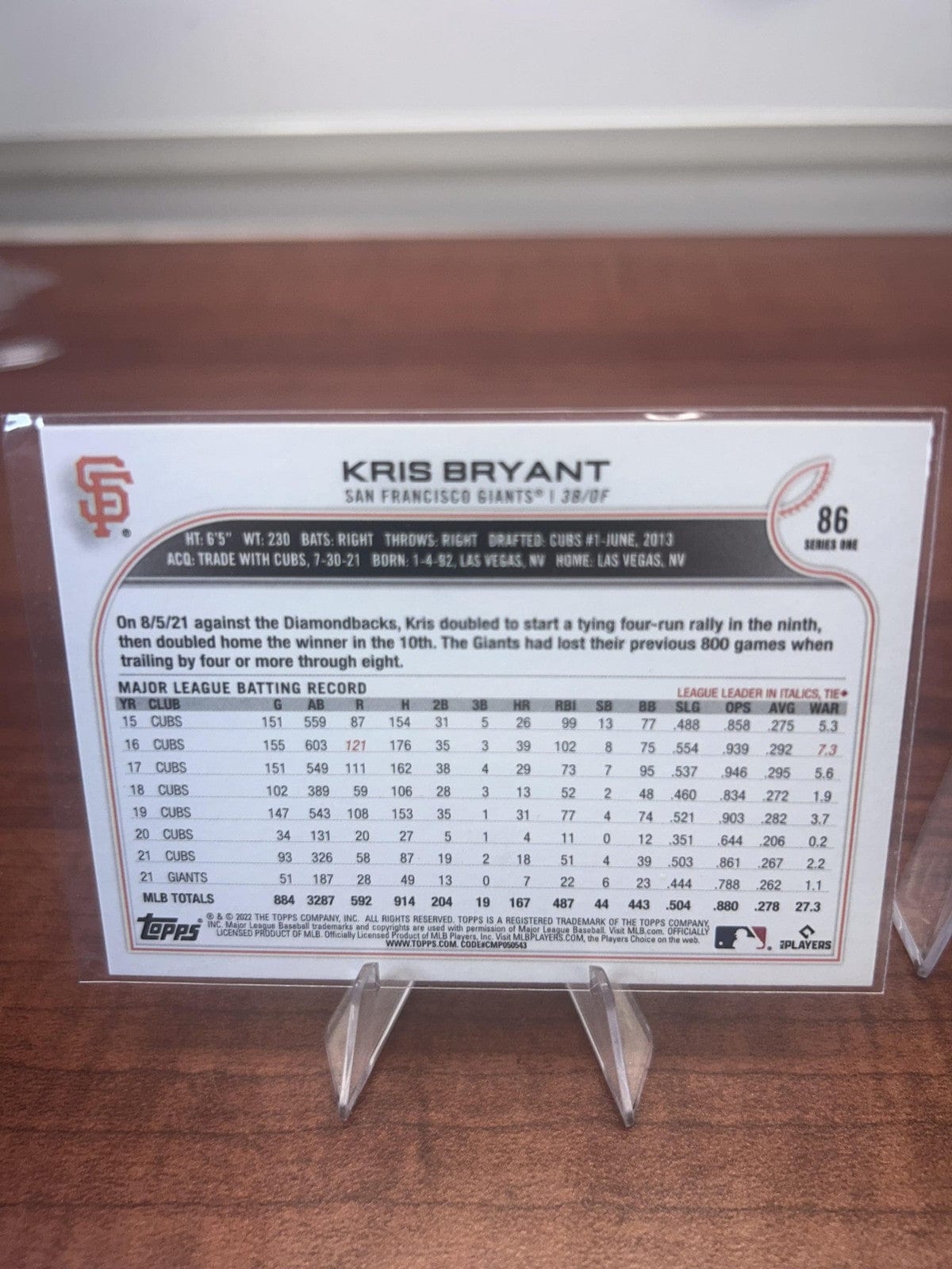 Cheap Sneaks Footwear/Sports Cards Baseball Card Kris Bryant 2022 Topps #86 San Francisco Giants