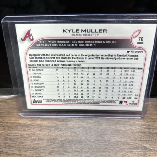 Cheap Sneaks Footwear/Sports Cards Baseball Card Kyle Muller Atl Braves Lot(2) 2022 Topps Chrome #70 RC XFactor Refractor