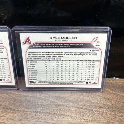 Cheap Sneaks Footwear/Sports Cards Baseball Card Kyle Muller Atl Braves Lot(2) 2022 Topps Chrome #70 RC XFactor Refractor