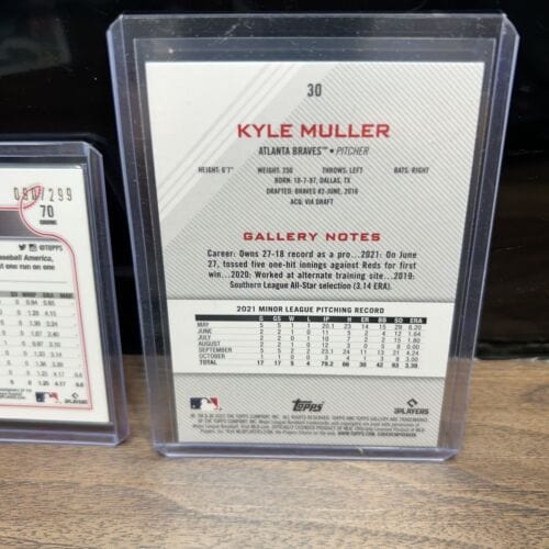 Cheap Sneaks Footwear/Sports Cards Baseball Card Kyle Muller Atl Braves Lot(2) 2023 Topps Chrome Purlple Speckle Refrac