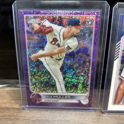 Cheap Sneaks Footwear/Sports Cards Baseball Card Kyle Muller Atl Braves Lot(2) 2023 Topps Chrome Purlple Speckle Refrac