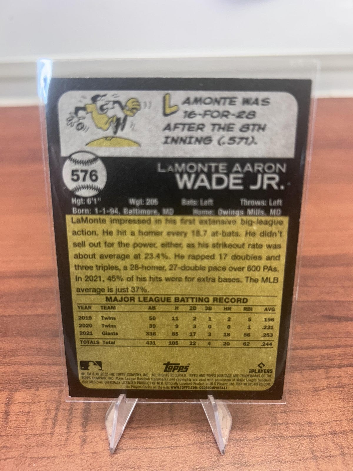 Cheap Sneaks Footwear/Sports Cards Baseball Card LaMonte Wade Jr. 2022 Topps Heritage #576 San Francisco Giants