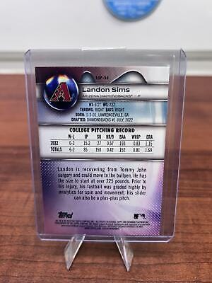 Cheap Sneaks Footwear/Sports Cards Baseball Card Landon Sims 2023 Bowman Platinum Top Prospects #TOP-94 Arizona Diamond
