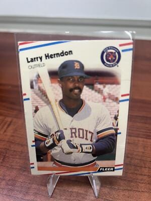 Cheap Sneaks Footwear/Sports Cards Baseball Card Larry Herndon 1988 Fleer #59 Detroit Tigers