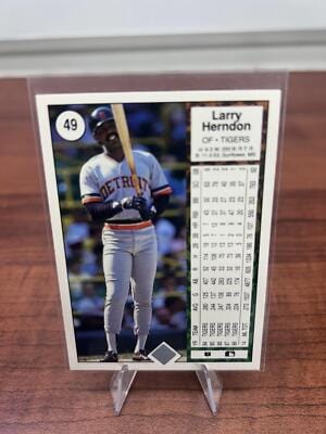 Cheap Sneaks Footwear/Sports Cards Baseball Card Larry Herndon 1989 Upper Deck #49 Detroit Tigers