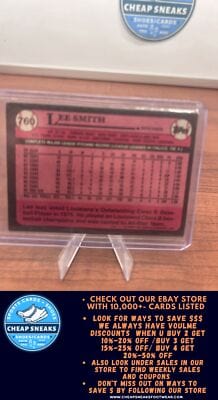 Cheap Sneaks Footwear/Sports Cards Baseball Card Lee Smith 1989 Topps #760 Boston Red Sox