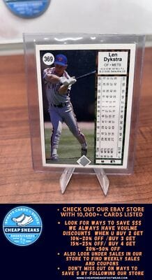 Cheap Sneaks Footwear/Sports Cards Baseball Card Len Dykstra 1989 Upper Deck #369 New York Mets