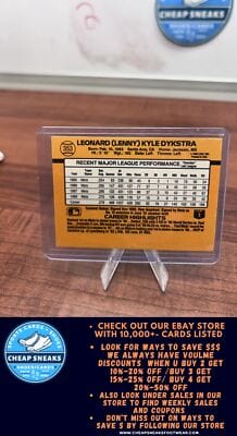 Cheap Sneaks Footwear/Sports Cards Baseball Card Lenny Dykstra 1989 Donruss #353 New York Mets