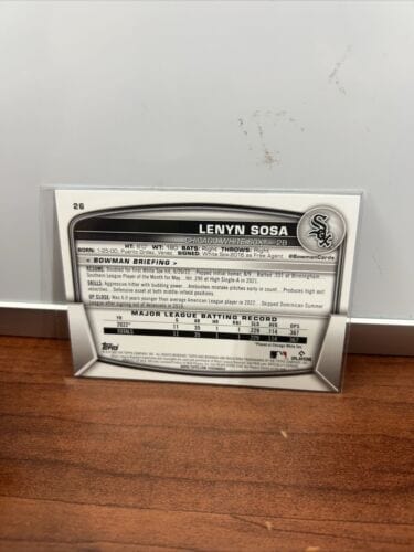 Cheap Sneaks Footwear/Sports Cards Baseball Card Lenyn Sosa 2023 Bowman Rookie Baseball Card #26 Lot(3) Chicago White S