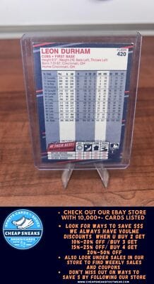 Cheap Sneaks Footwear/Sports Cards Baseball Card Leon Durham 1988 Fleer #420 Chicago Cubs