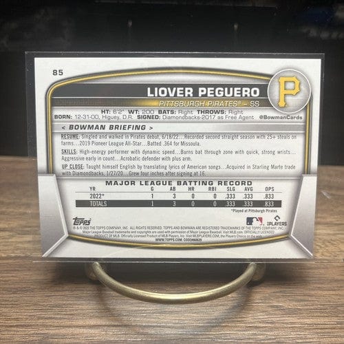 Cheap Sneaks Footwear/Sports Cards Baseball Card Liover Peguero 2023 Bowman #85 RC Rookie Card Pittsburgh Pirates