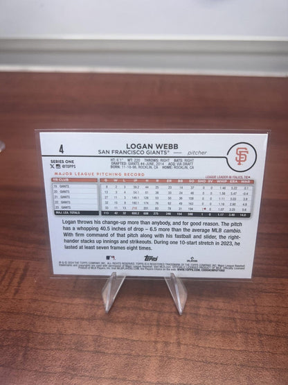 Cheap Sneaks Footwear/Sports Cards Baseball Card Logan Webb 2024 Topps #4 San Francisco Giants