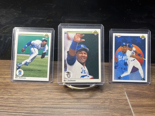 Cheap Sneaks Footwear/Sports Cards Baseball Card LOT OF 3 - Bo Jackson 1990 Upper Deck Kansas City Royals baseball card
