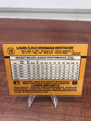 Cheap Sneaks Footwear/Sports Cards Baseball Card Lou Whitaker 1989 Donruss #298a Detroit Tigers