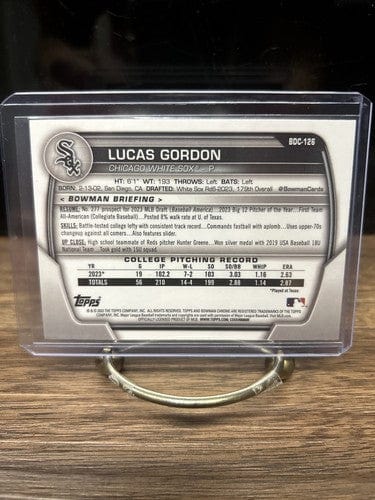 Cheap Sneaks Footwear/Sports Cards Baseball Card Lucas Gordon, Chicago White Sox Rising Prospect - 2023 1st Bowman Chro