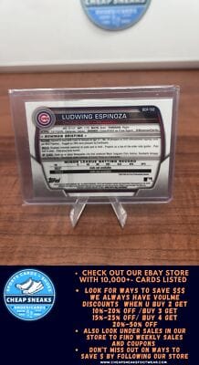 Cheap Sneaks Footwear/Sports Cards Baseball Card Ludwing Espinoza 2023 Bowman Chrome Mojo Refractor #BCP-192 Cubs