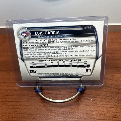 Cheap Sneaks Footwear/Sports Cards Baseball Card Luis Garcia 2023 Bowman 1st First Edition Prospect SKY BLUE Foil #BPPF