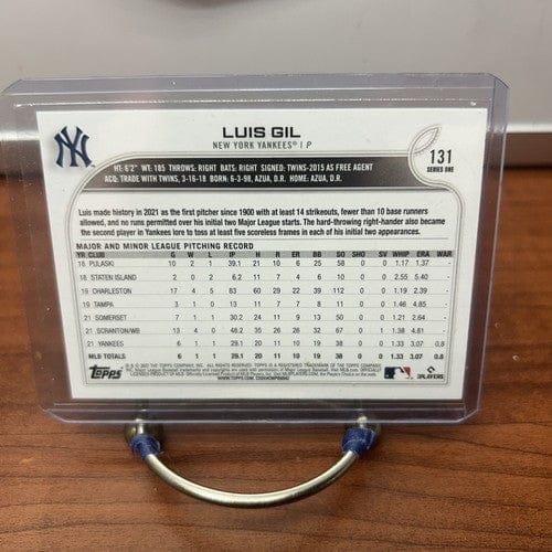 Cheap Sneaks Footwear/Sports Cards Baseball Card Luis Gil Rookie 2022 Topps card 131 New York Yankees RC