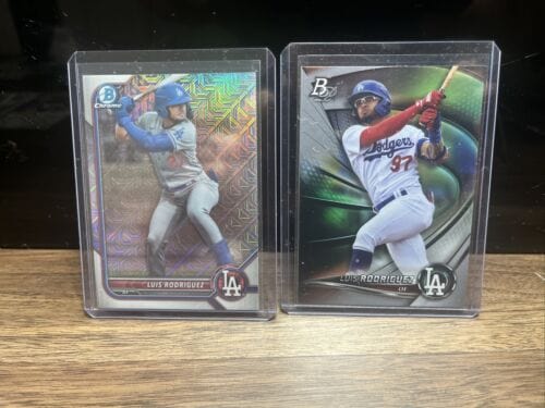 Cheap Sneaks Footwear/Sports Cards Baseball Card Luis Rodriguez 2 Card Lot Dodgers 2022 Bowman Mojo Ref Parallel Sp #BC