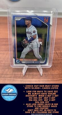 Cheap Sneaks Footwear/Sports Cards Baseball Card Luisangel Acuña 2024 Bowman Chrome Prospects #BCP-40 New York Mets